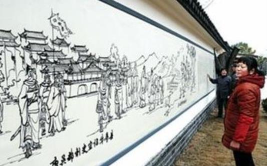中國最大的水墨畫出版物 古鎮(zhèn)風(fēng)情圖整個(gè)畫卷長15米,寬1米